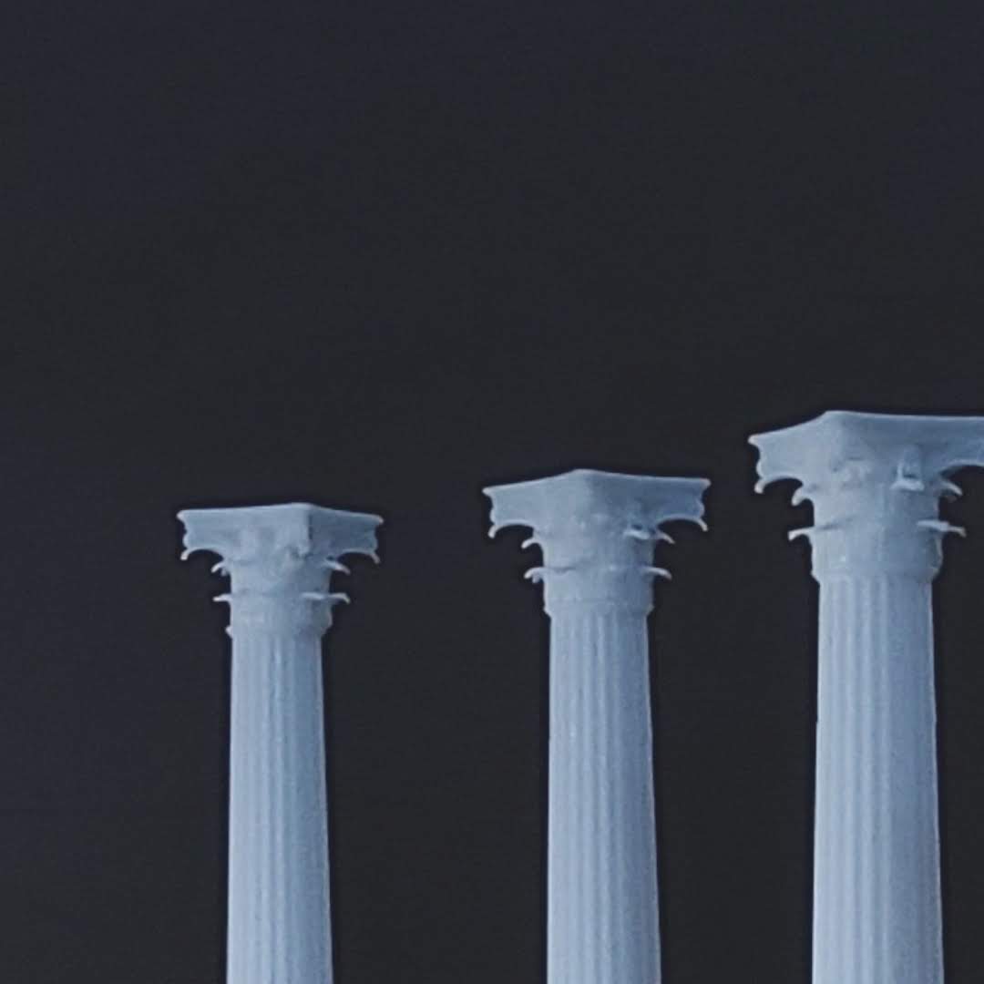 The Ionic, Doric and Corinthian Columns - 3D Printed Replica