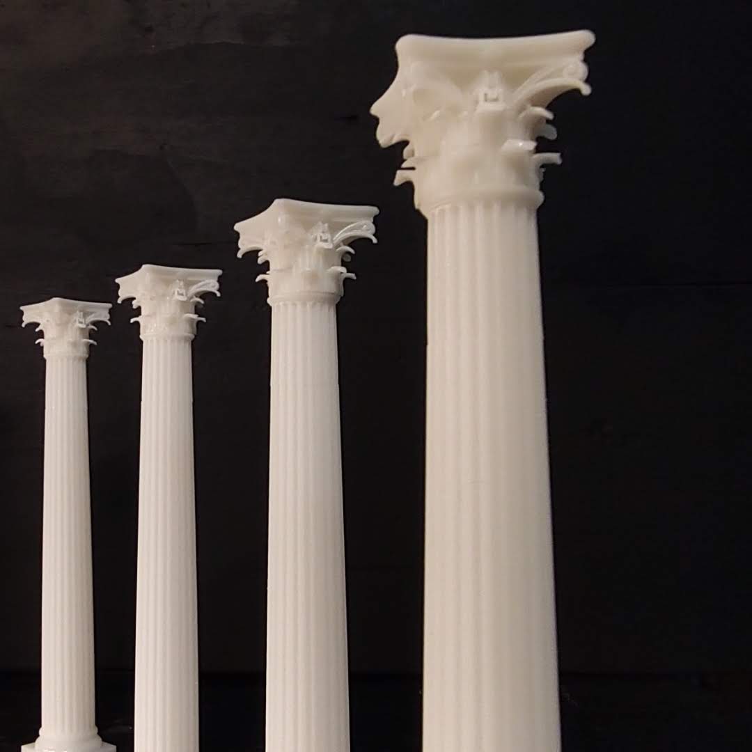 The Ionic, Doric and Corinthian Columns - 3D Printed Replica