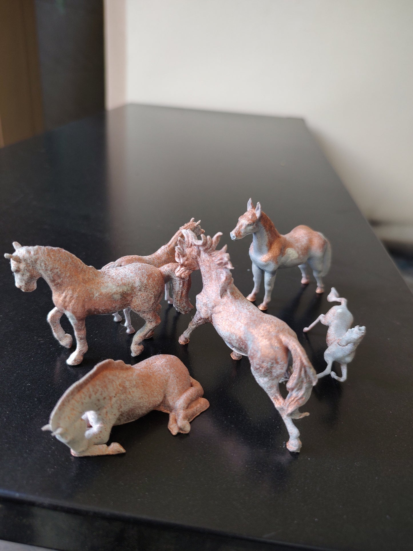 A family of Wild Horses - 3D Printed Replica